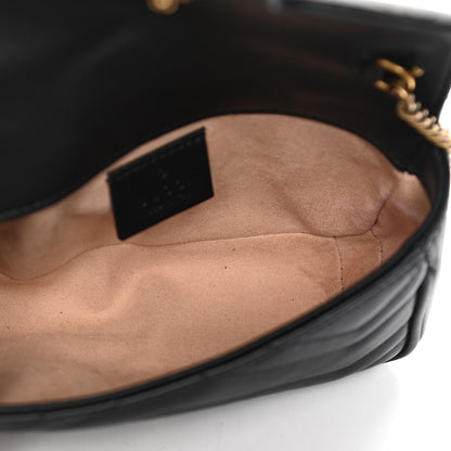 Gucci Calfskin Matelasse Super Mini GG Marmont Shoulder Bag Black 5 of 6
