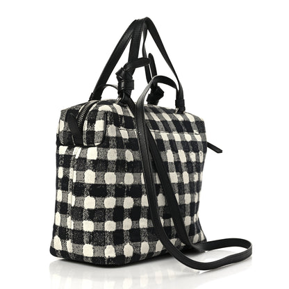 Celine Canvas Calfskin Small Soft Cube Satchel Black White 3 of 9