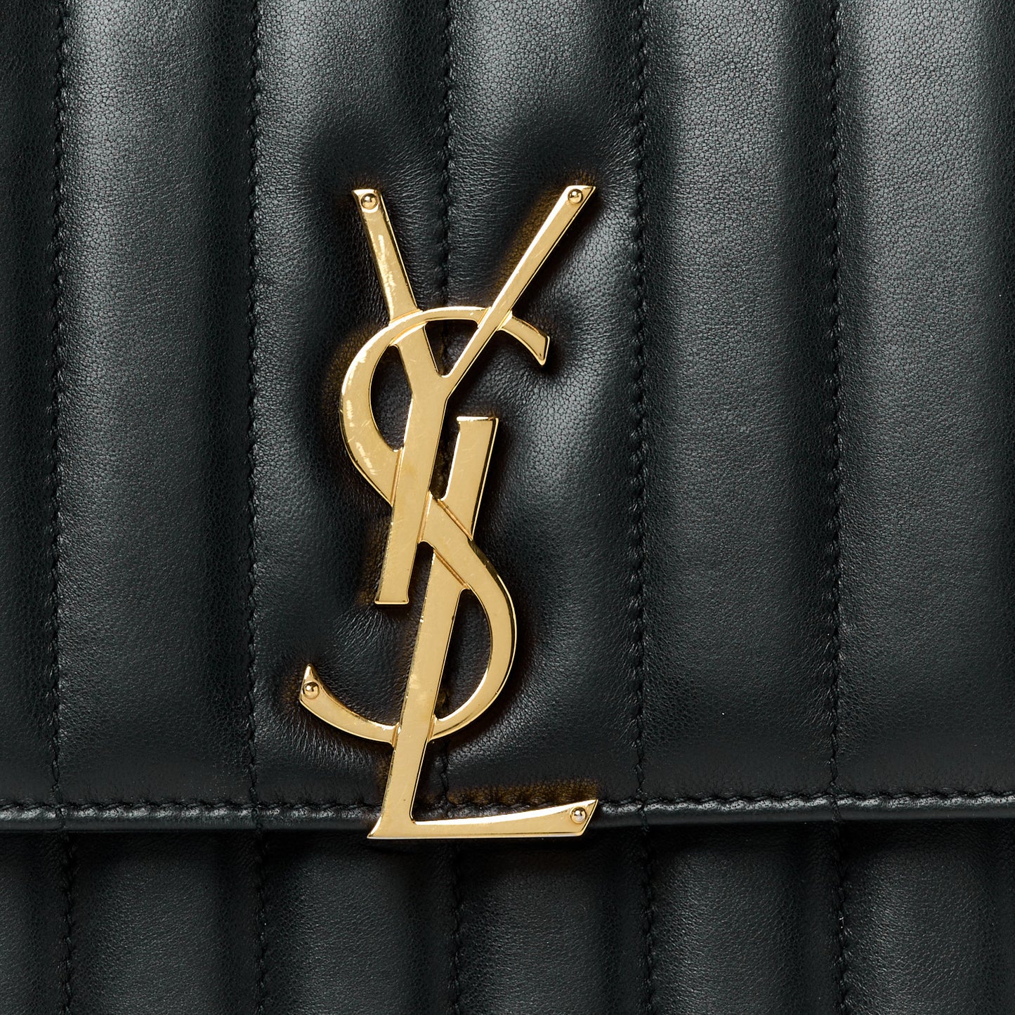 Lambskin Matelasse Monogram Medium Vicky Chain Bag Black