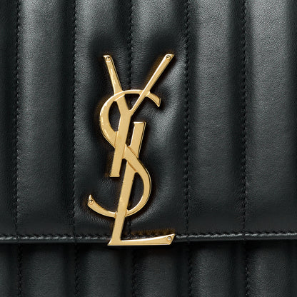 Saint Laurent Lambskin Matelasse Monogram Medium Vicky Chain Bag Black 9 of 11