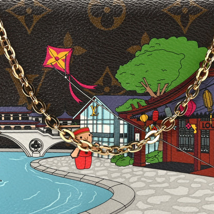 Louis Vuitton Monogram 2022 Christmas Animation China Chengdu Pochette Felicie Chain Wallet Red 8 of 10