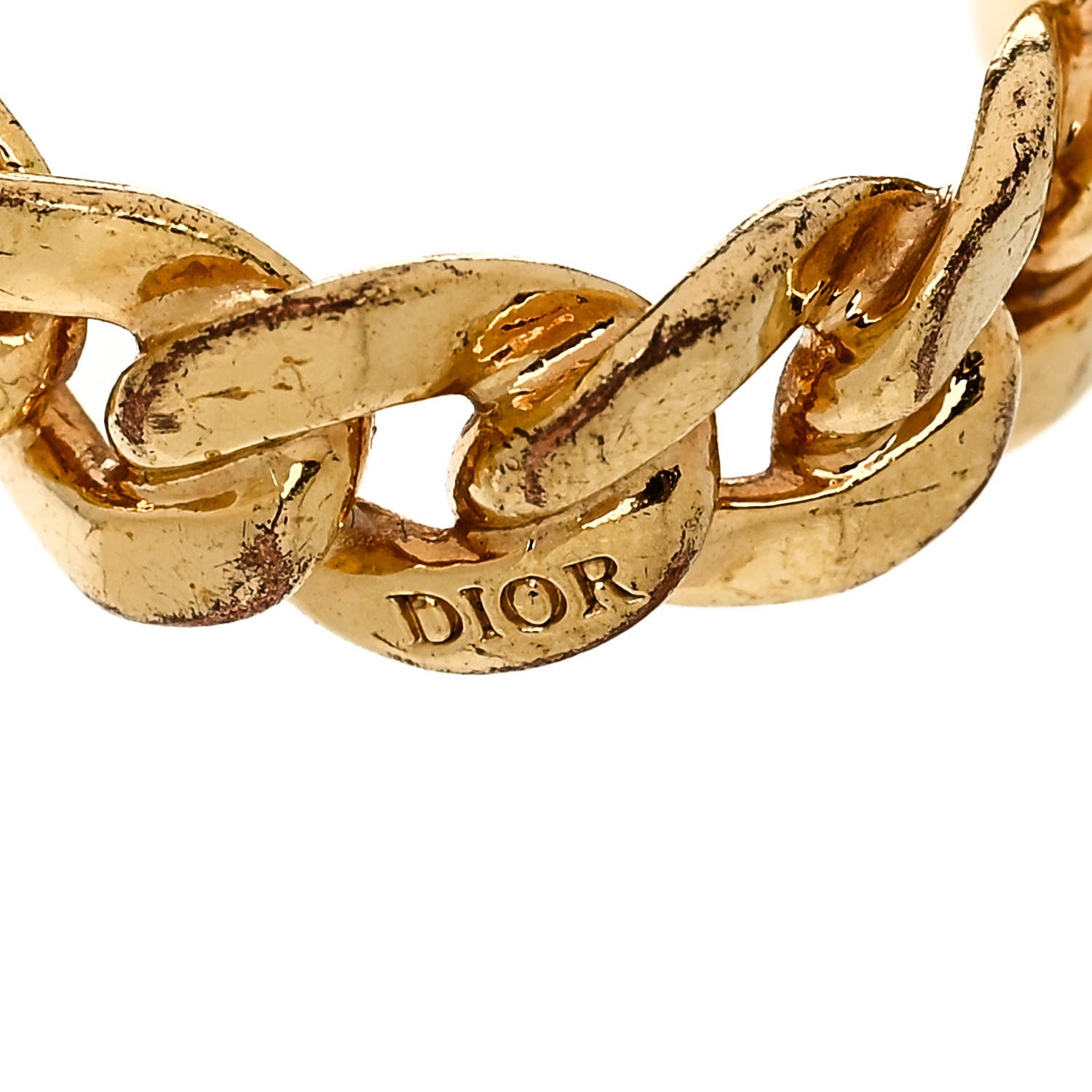 Christian Dior Metal Danseuse Etoile Chain Ring 50 5.5 S Gold 5 of 5