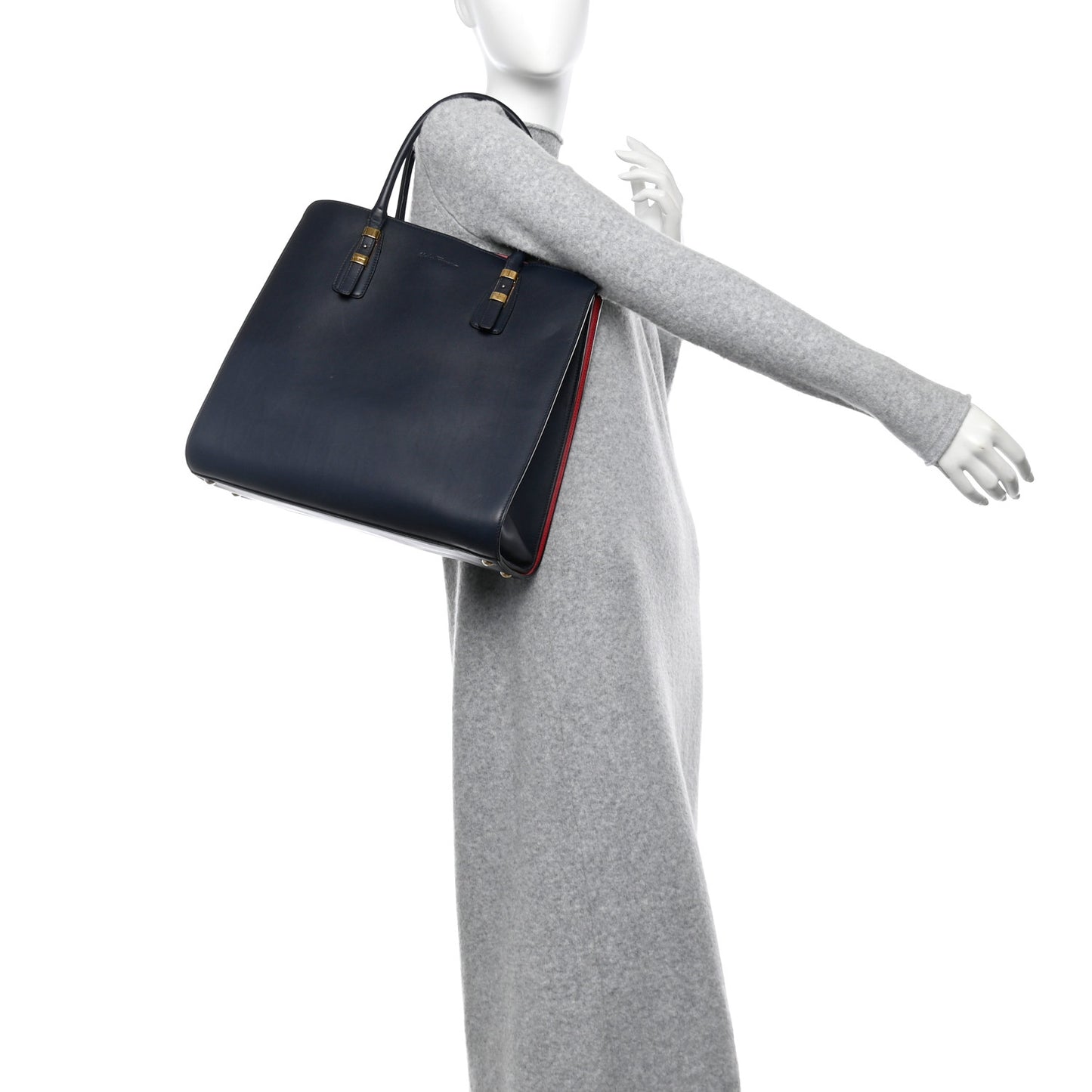Calfskin Whitney Tote Navy