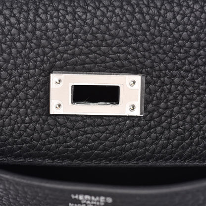 Hermes Taurillon Clemence Kelly Ado Backpack Black 20 of 25