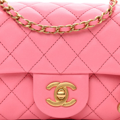 Chanel Lambskin Quilted Mini Rectangular Pearl Crush Flap Pink 7 of 8