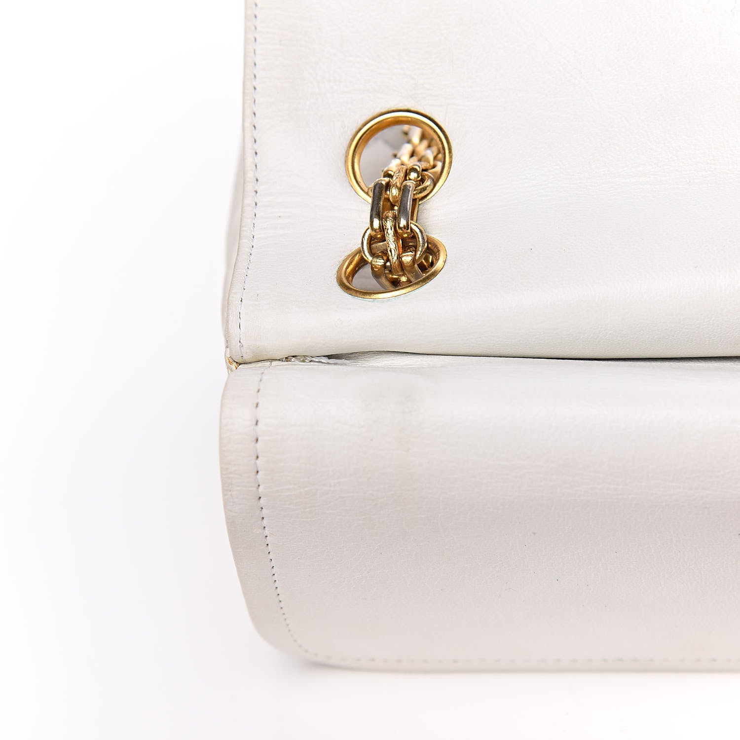 Chanel Lambskin Quilted Medium Double Flap White 15 of 27