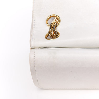 Chanel Lambskin Quilted Medium Double Flap White 15 of 27