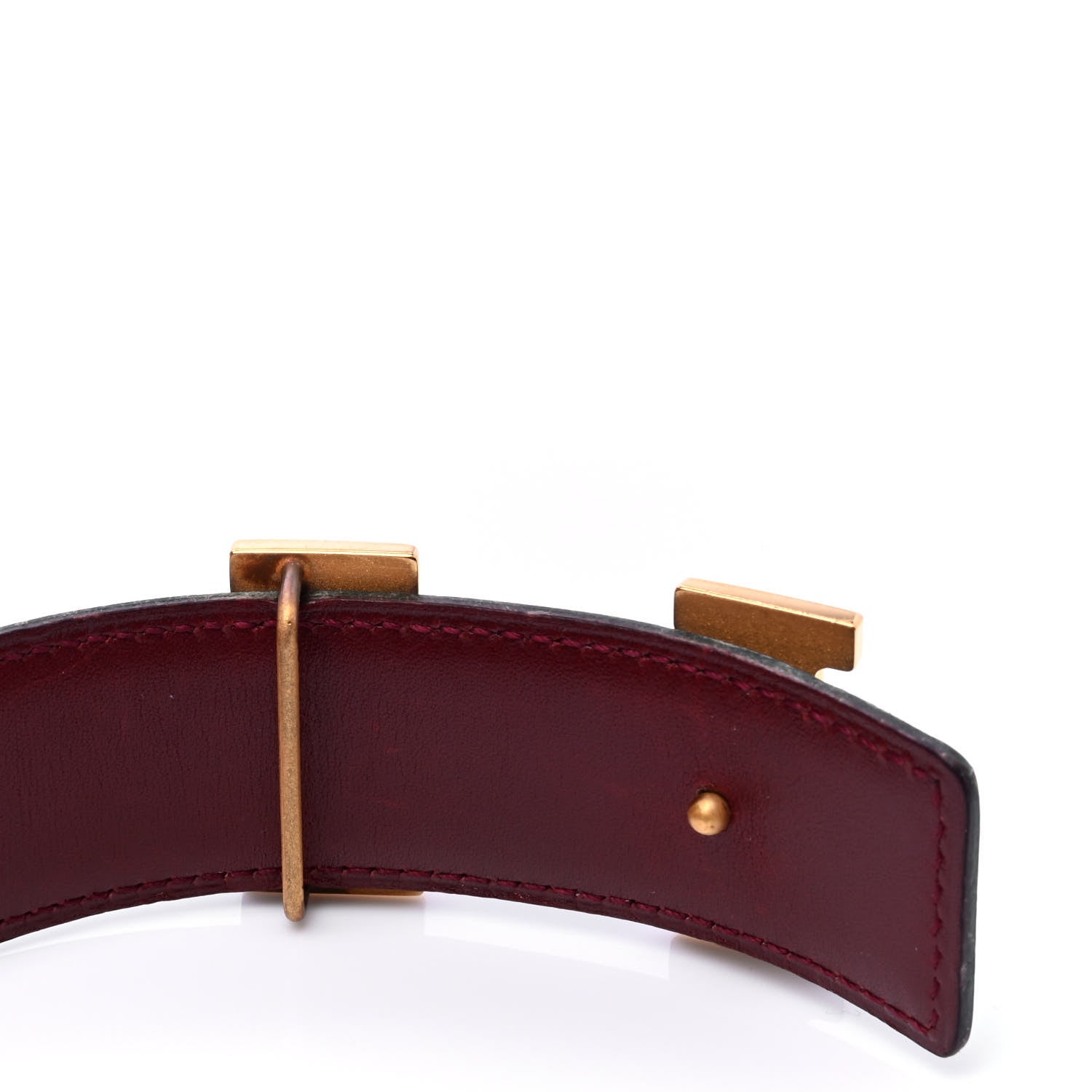 Hermes Box Chamonix 32mm H Belt 85 Bleu Marine Rouge H 4 of 5