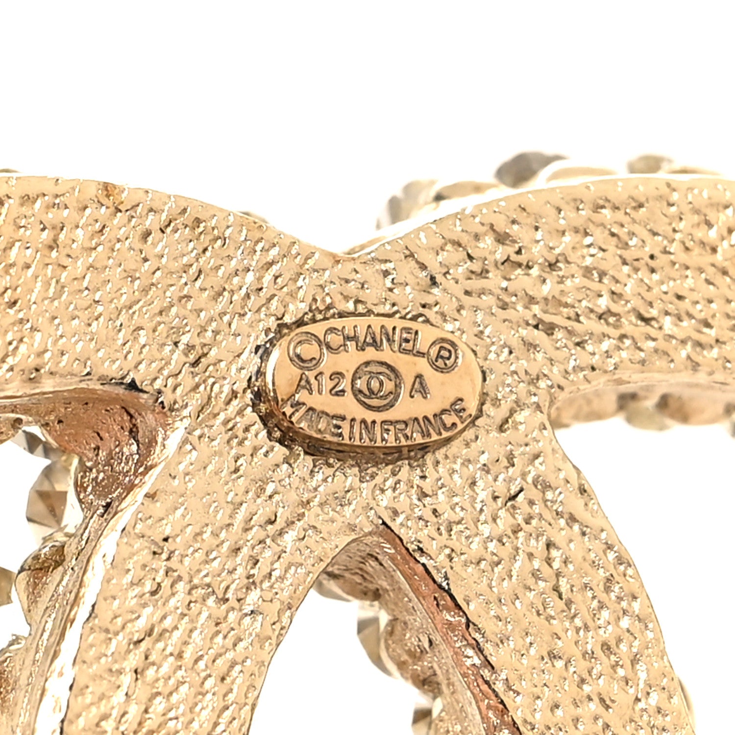 Chanel Metal Crystal CC Brooch Gold 3 of 4