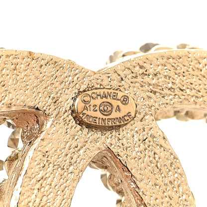 Chanel Metal Crystal CC Brooch Gold 3 of 4