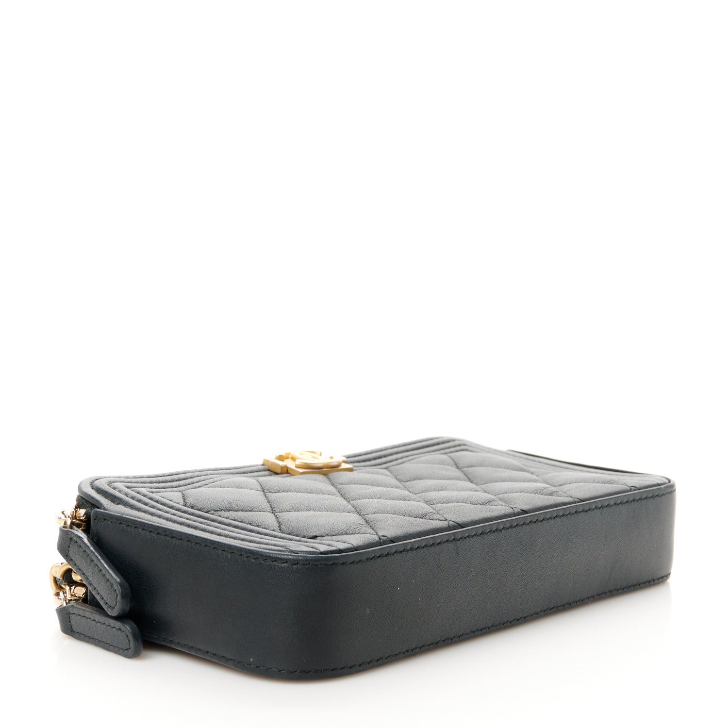 Chanel Lambskin Quilted Small Boy Clutch With Chain Black 4 of 13
