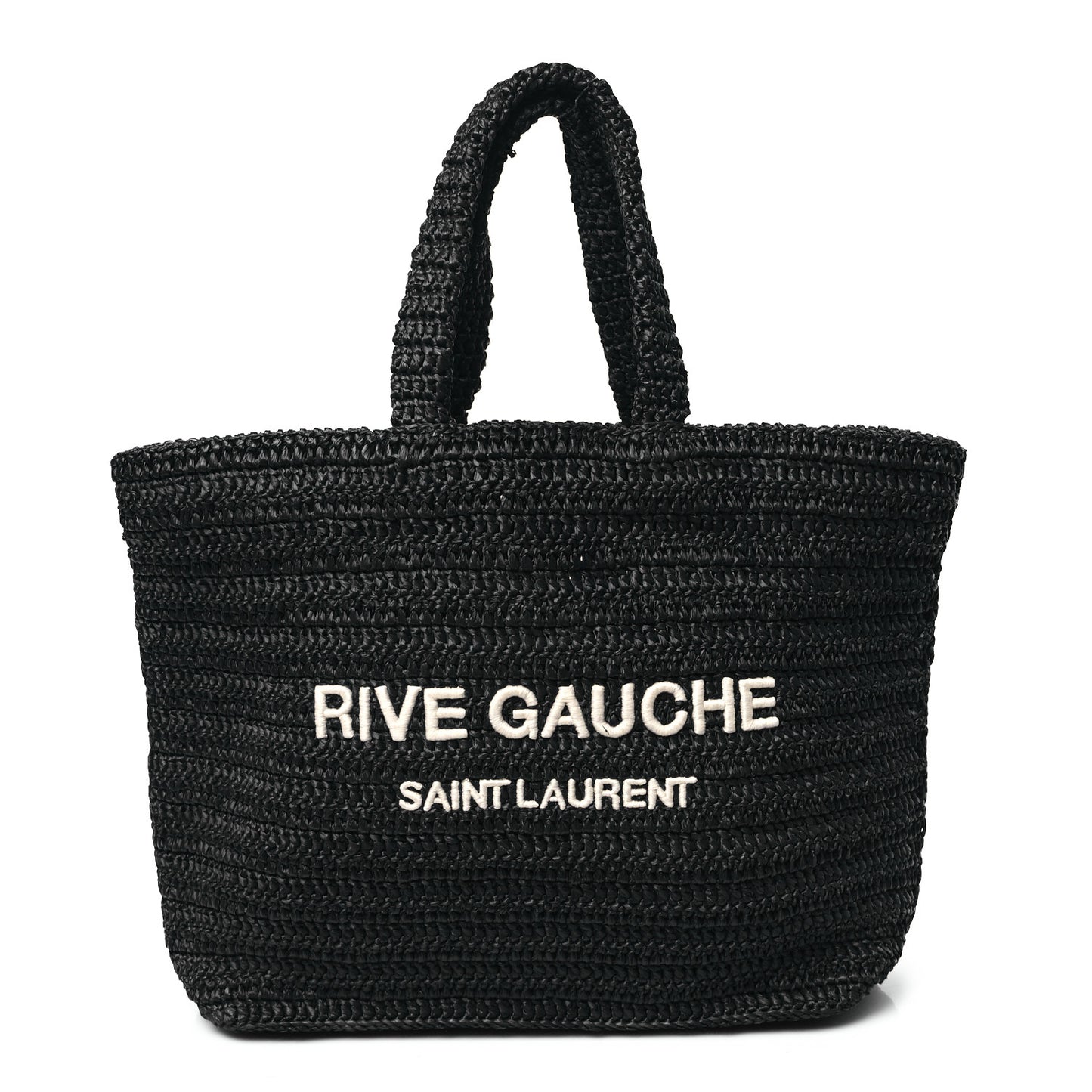 Raffia Rive Gauche Tote Black