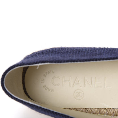 Chanel Linen CC Espadrilles 37 Blue Black 7 of 11