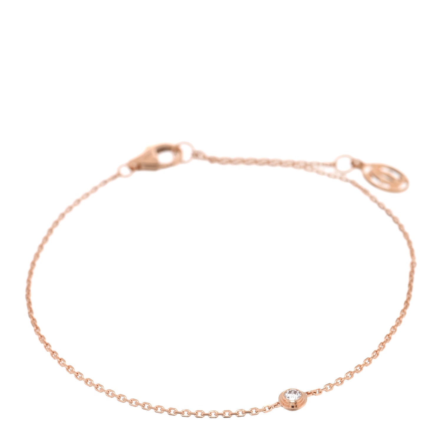 Cartier 18K Pink Gold Diamond XS D'Amour Bracelet 1 of 4