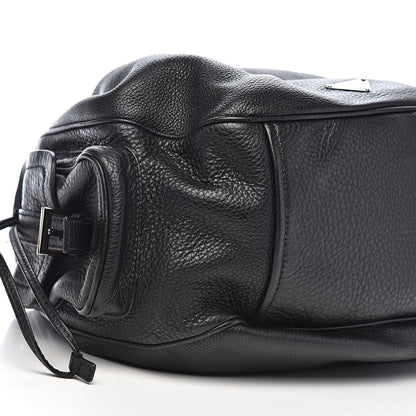 Prada Vitello Daino Drawstring Bucket Black 10 of 12