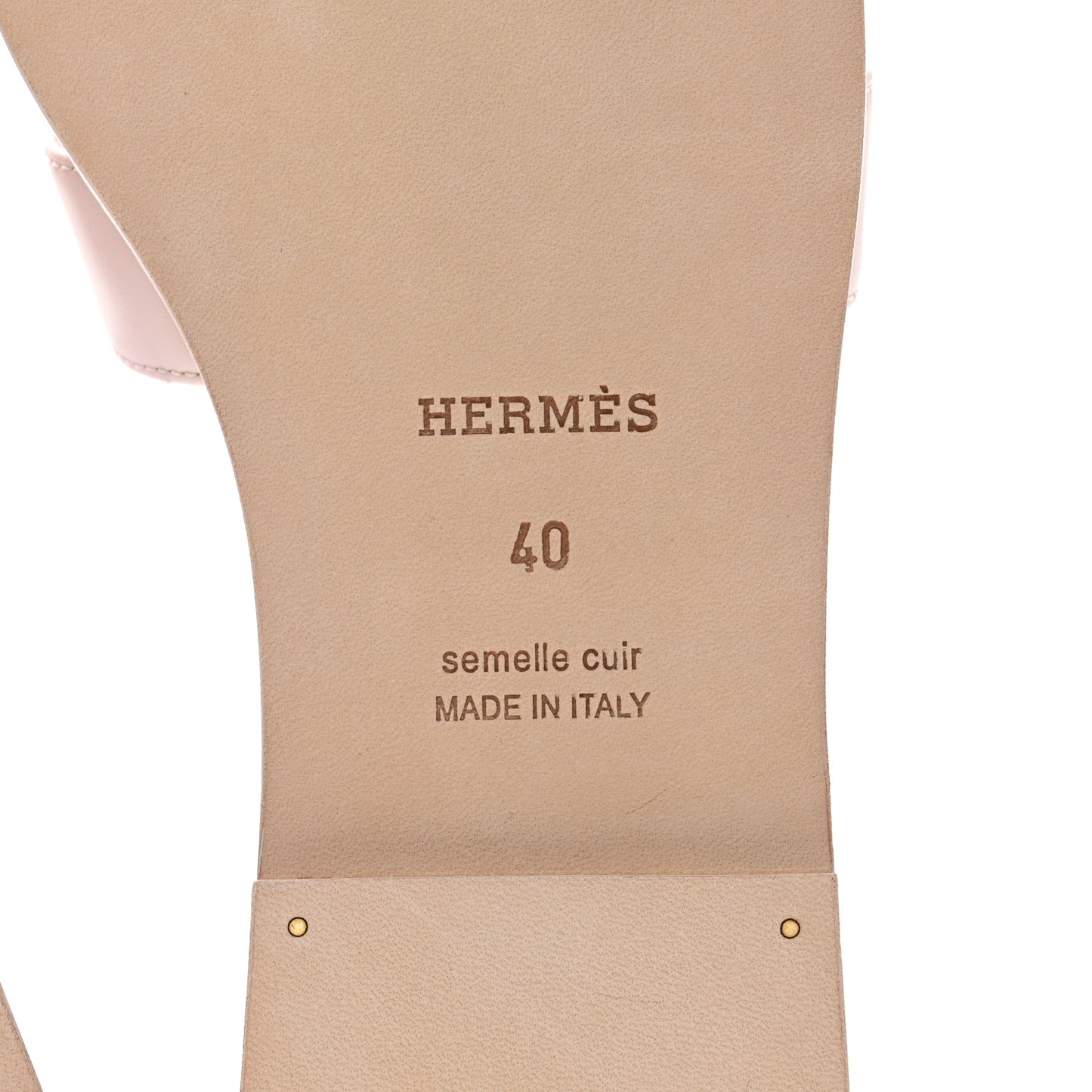 Box Calfskin Oran Sandals 40 Rose Pale