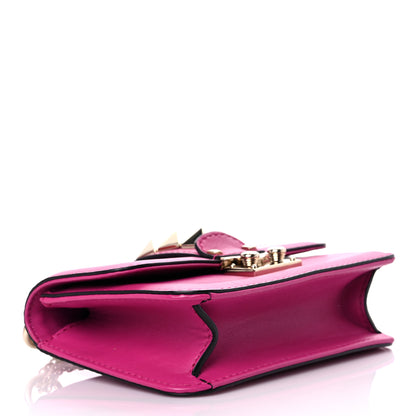 Valentino Garavani Vitello Mini Glam Lock Rockstud Flap Fuxia 4 of 14