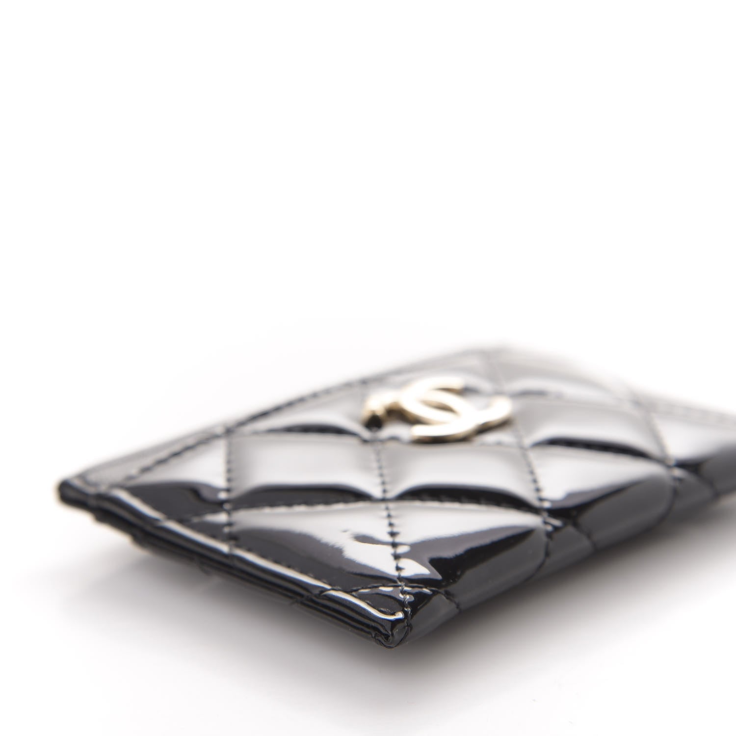 Chanel Patent Calfskin Quilted Card Holder Black 6 of 12