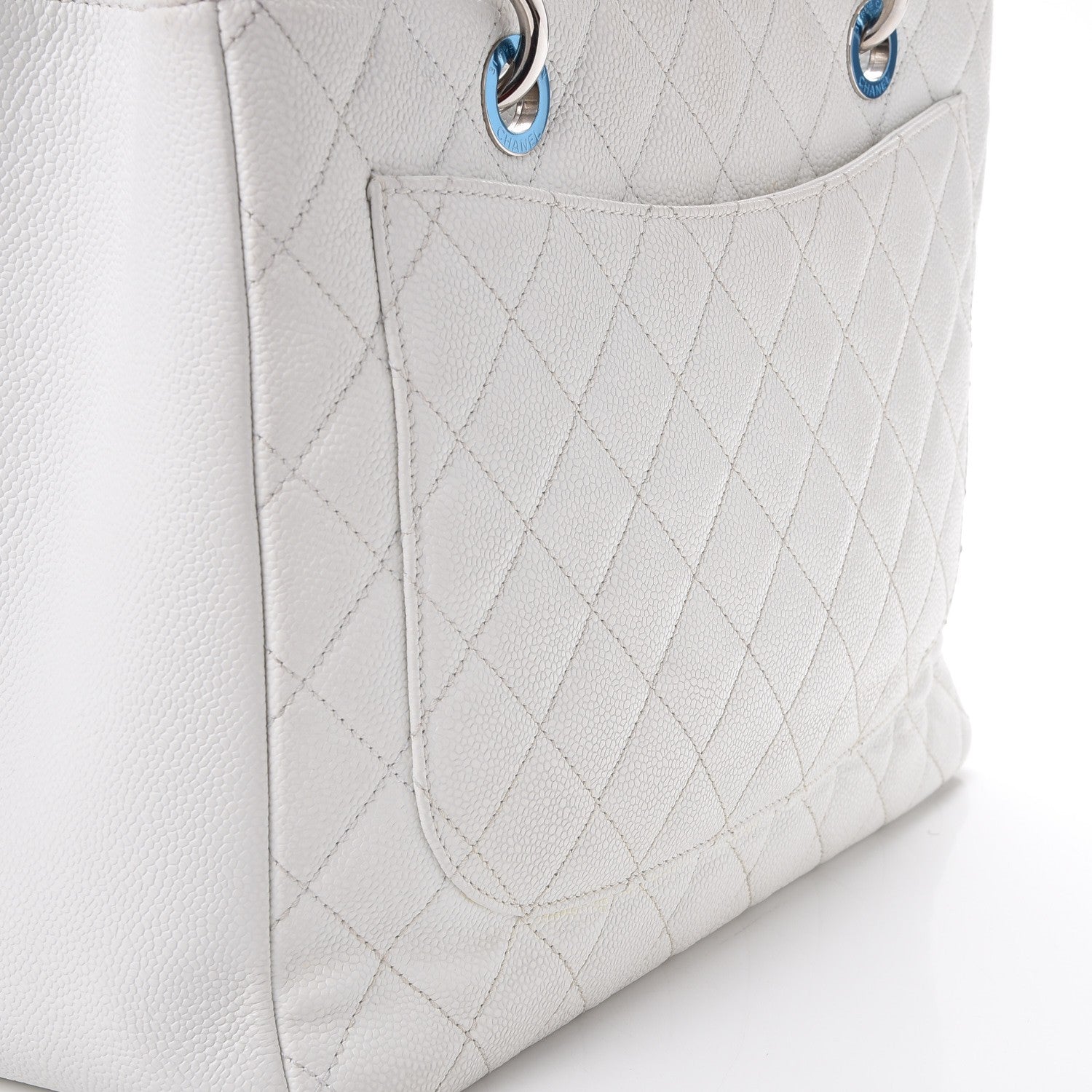 Chanel Caviar Quilted Grand Shopping Tote GST White 13 of 18