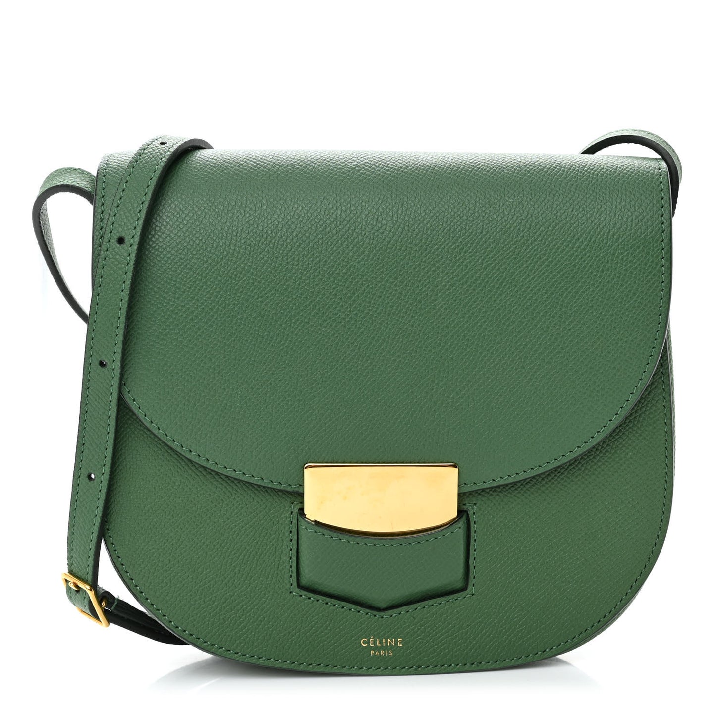 Grained Calfskin Small Trotteur Light Forest
