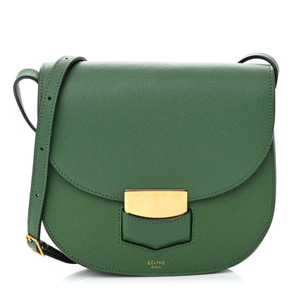 Celine Grained Calfskin Small Trotteur Light Forest 1 of 18