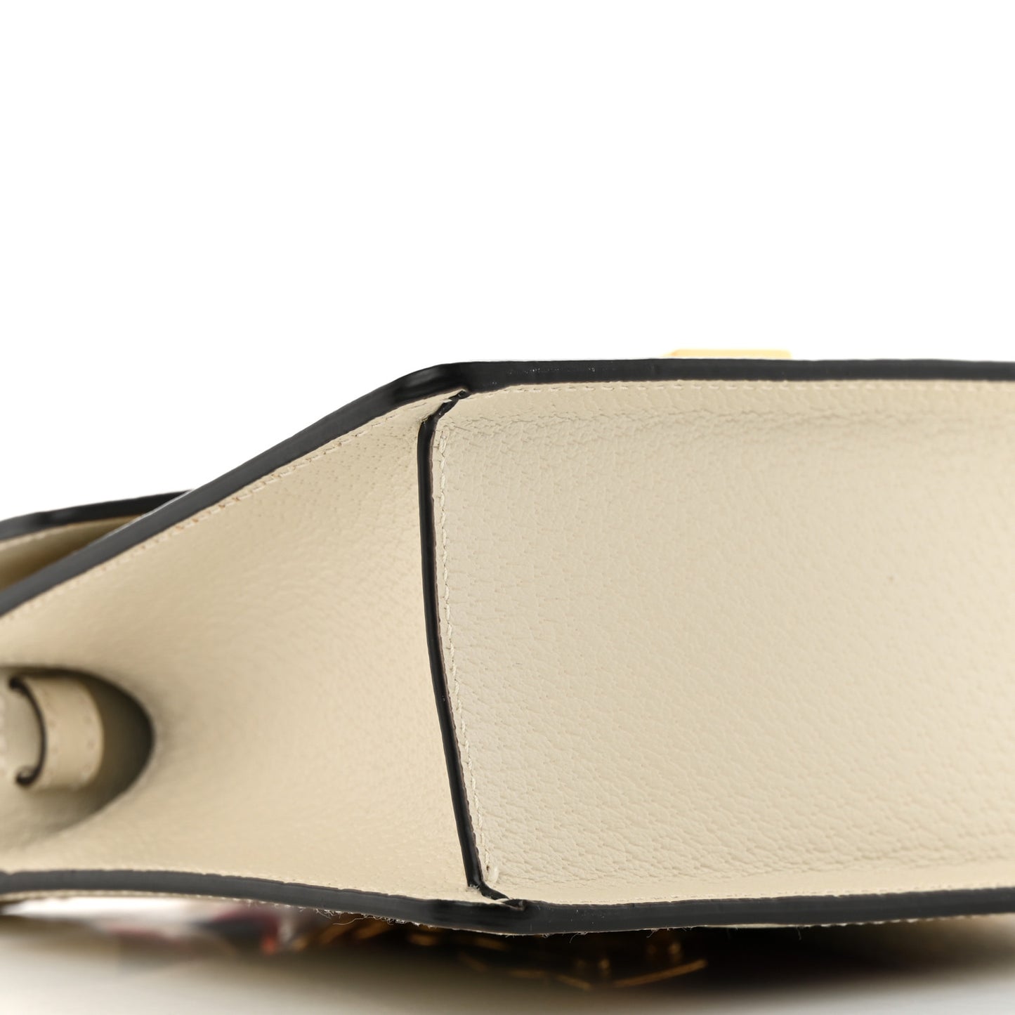 Textured Calfskin Bee Star Print Mini Sylvie Top Handle Bag Mystic White