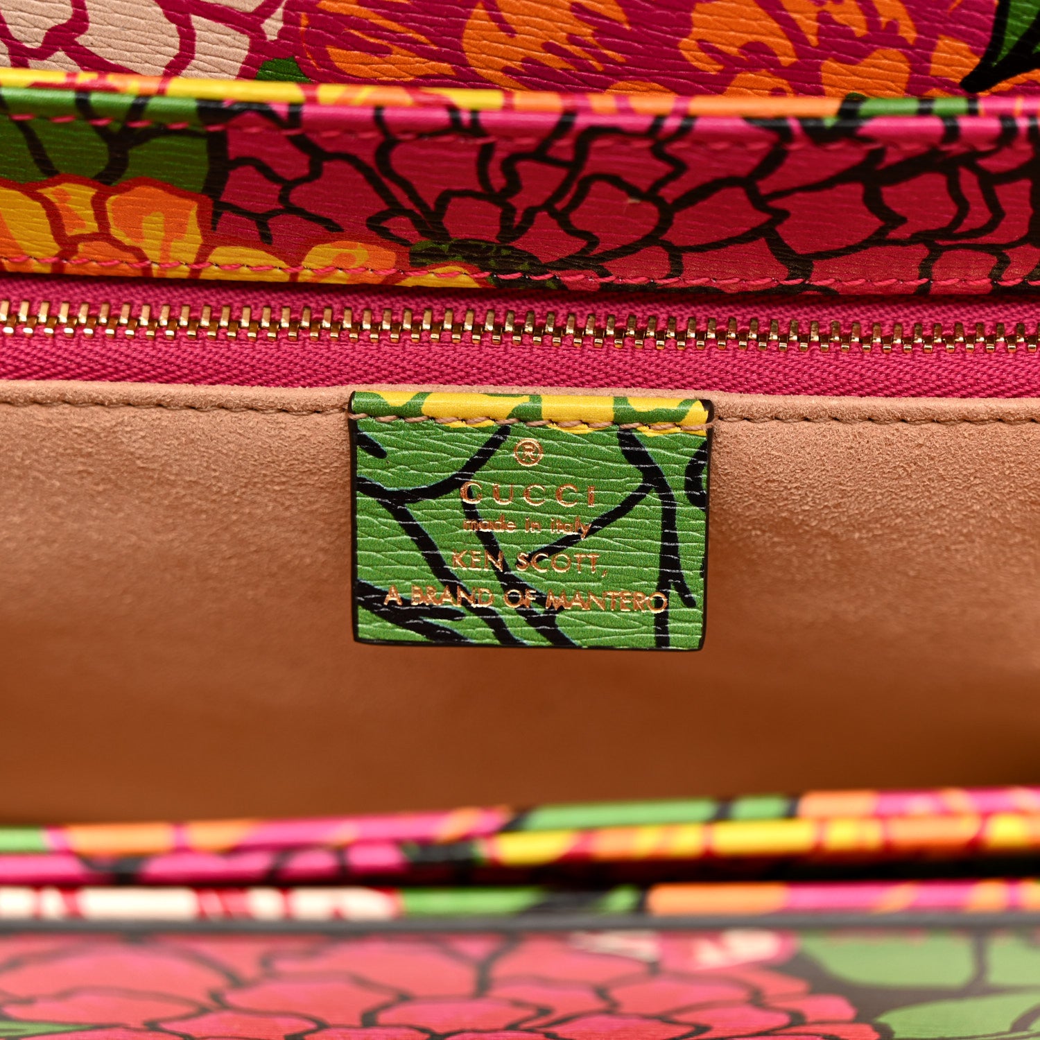 Gucci X KEN SCOTT New Shangai Calfskin Pomponica Print Horsebit 1955 Shoulder Bag Multicolor Fuxia Pompon 7 of 11