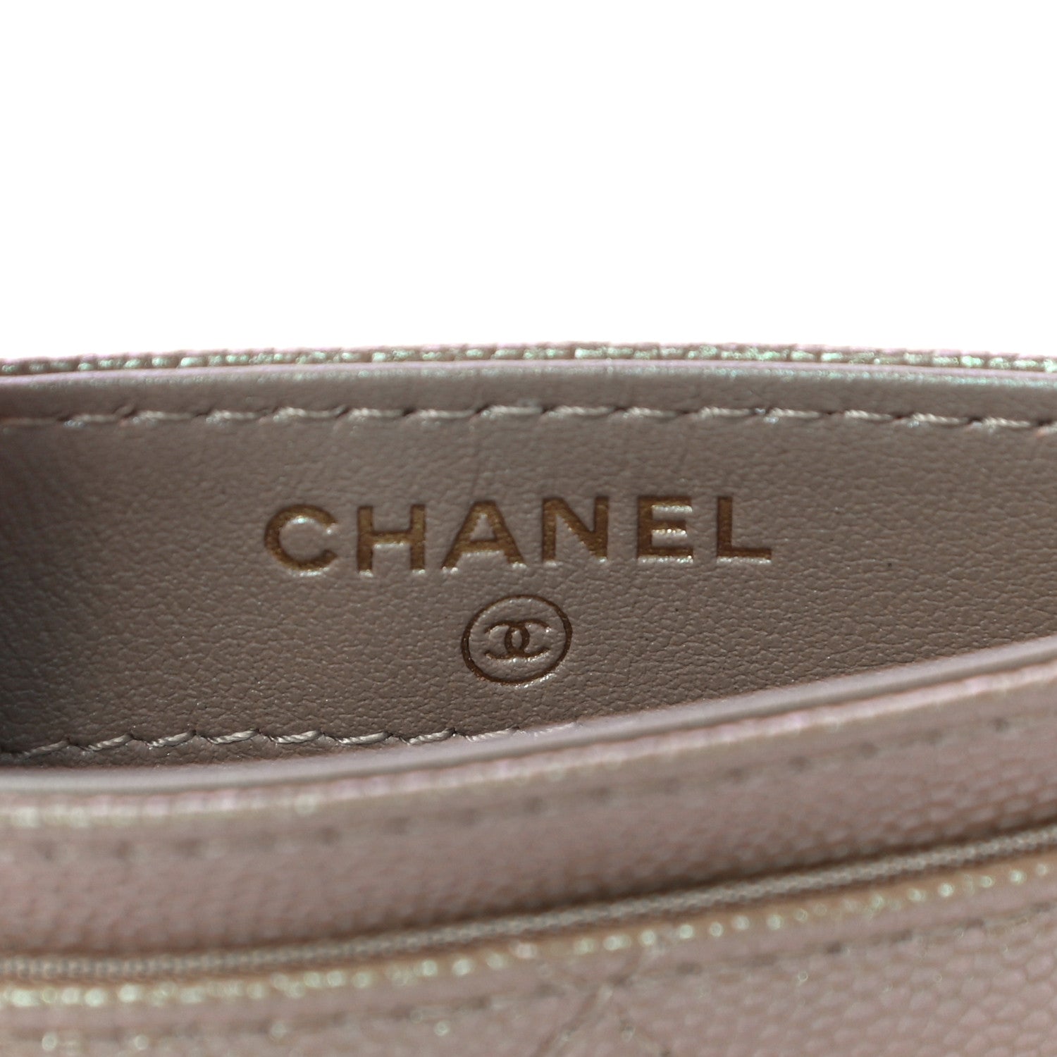Chanel Iridescent Caviar Quilted Card Holder Beige 6 of 12
