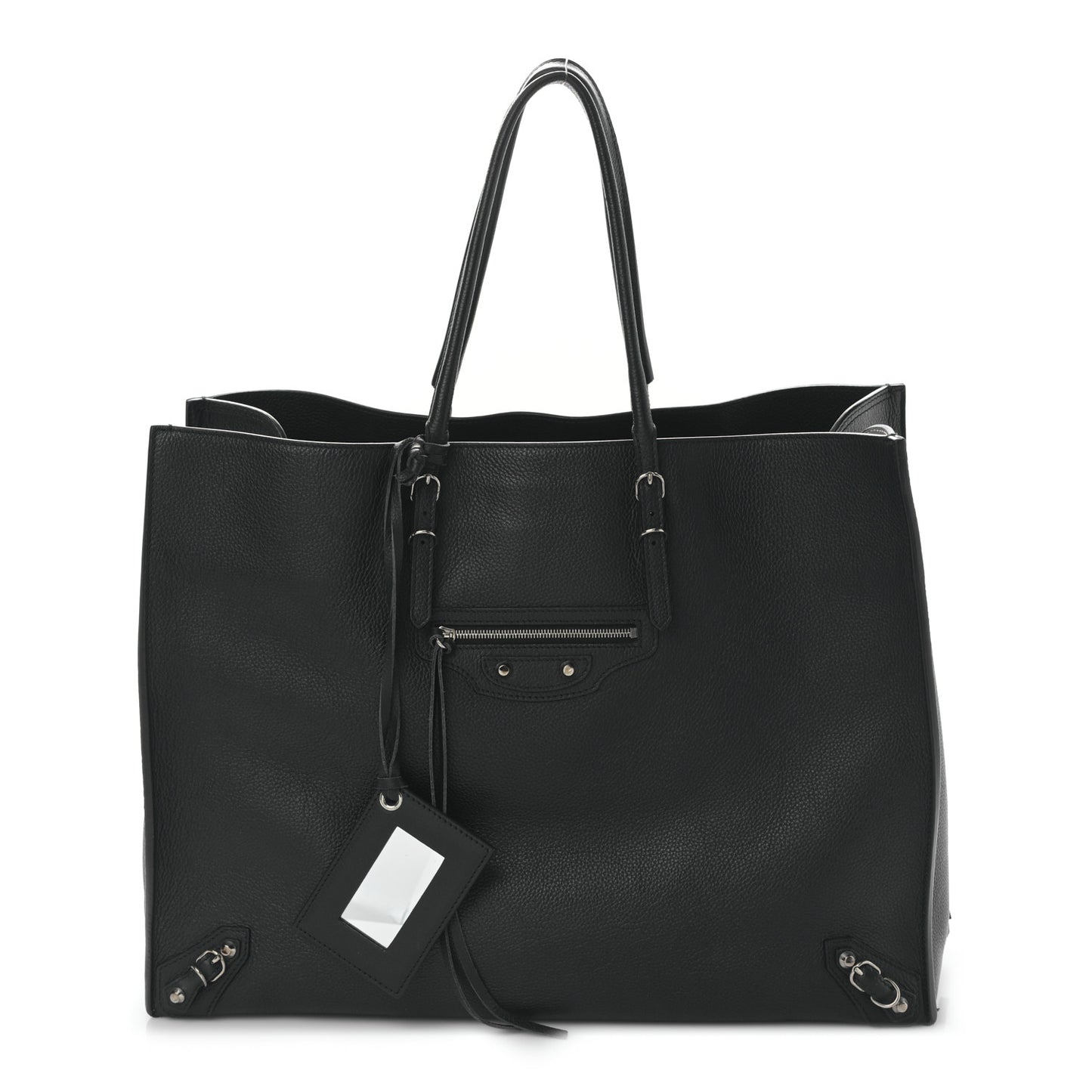 Supple Calfskin Papier A4 Zip Around Tote Black