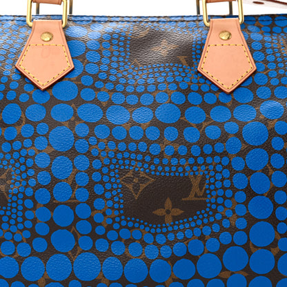 Louis Vuitton Monogram Kusama Town Speedy 30 Blue 8 of 11
