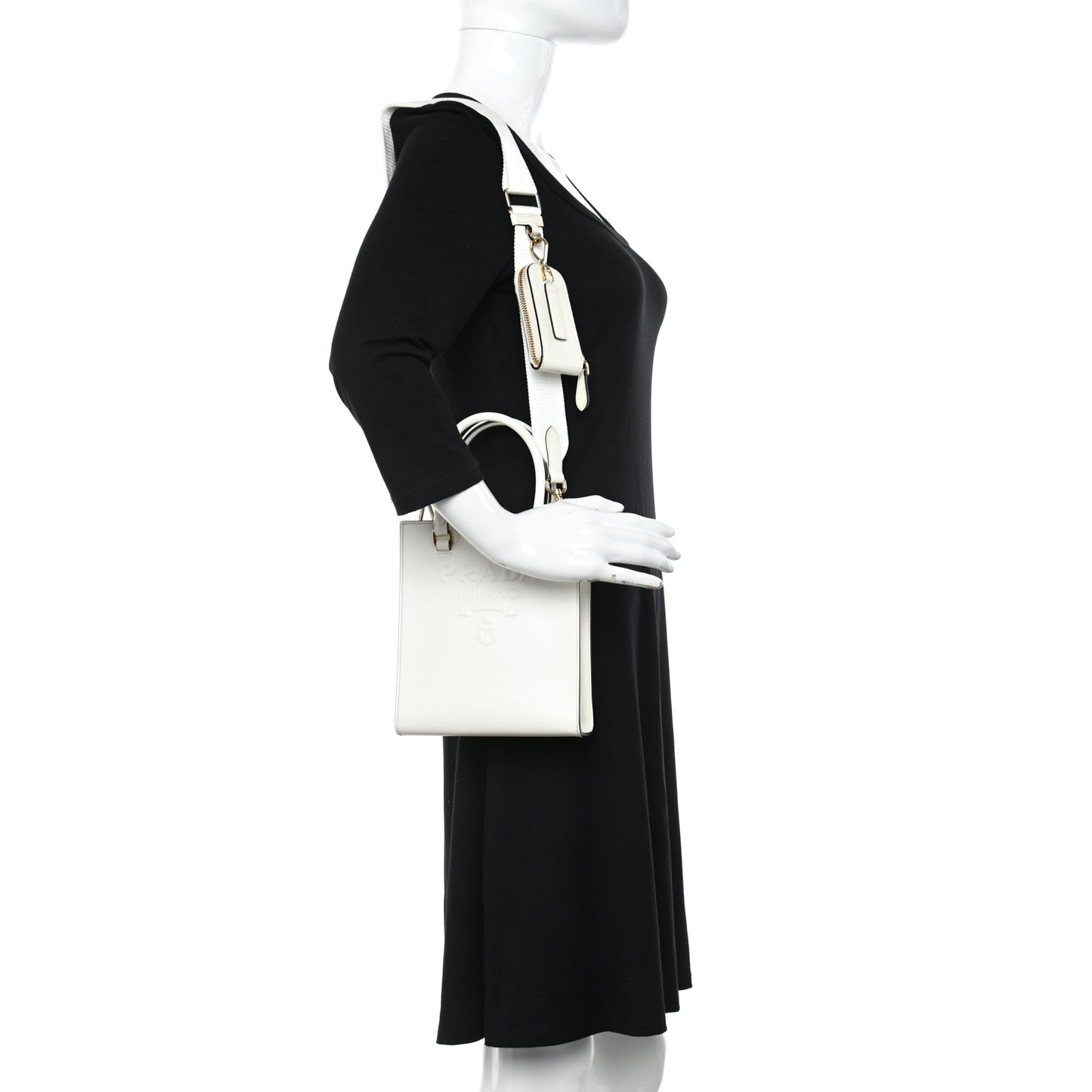 Soft Calfskin Small Shoulder Bag Bianco