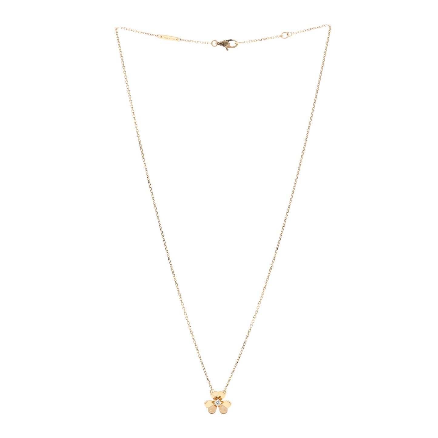 18K Yellow Gold Diamond Mini Frivole Pendant Necklace