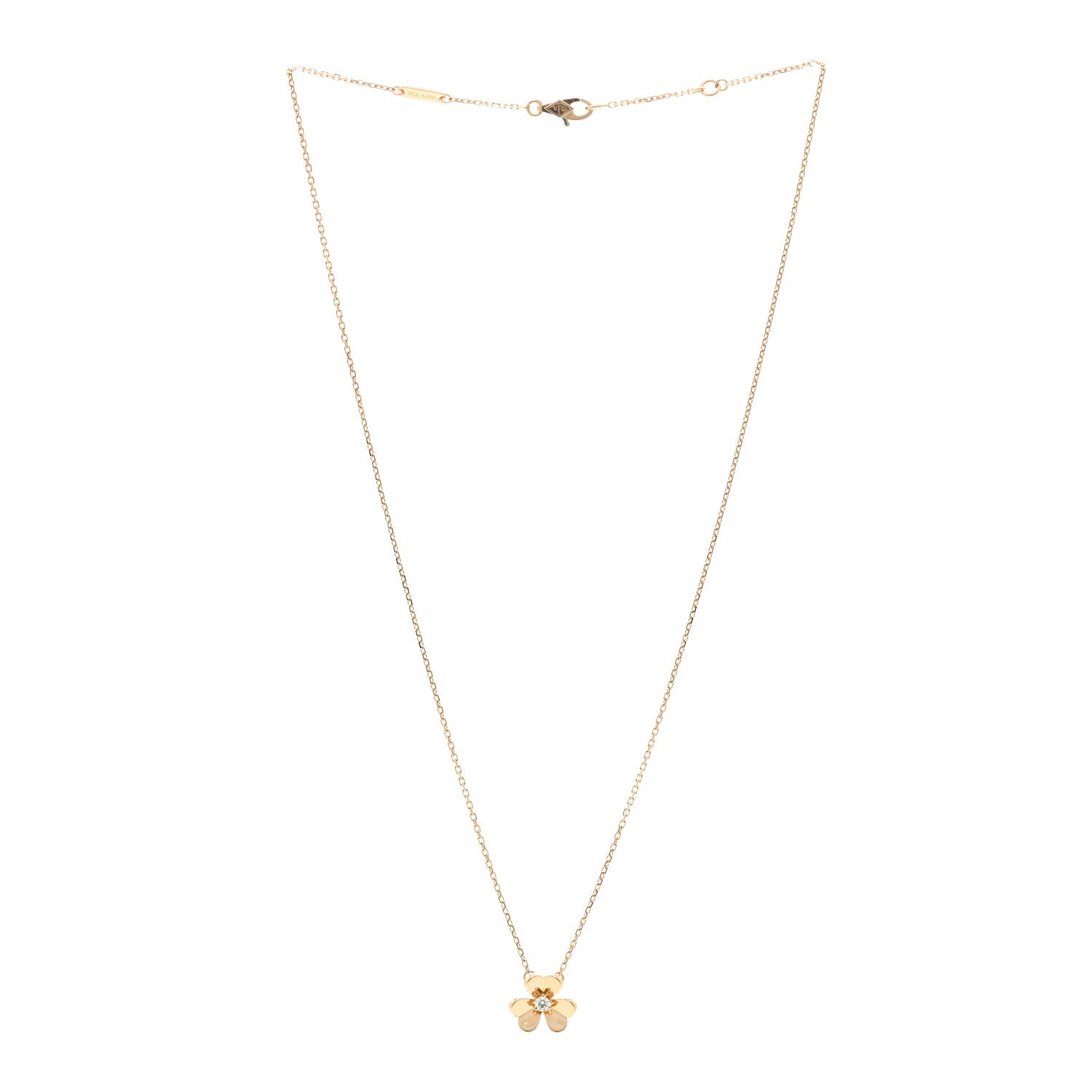 Van Cleef & Arpels 18K Yellow Gold Diamond Mini Frivole Pendant Necklace 3 of 6