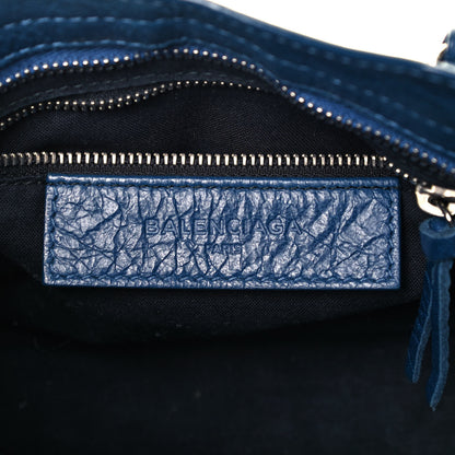 Balenciaga Agneau Classic Silver Hardware Mini City Bleu Profond 6 of 9