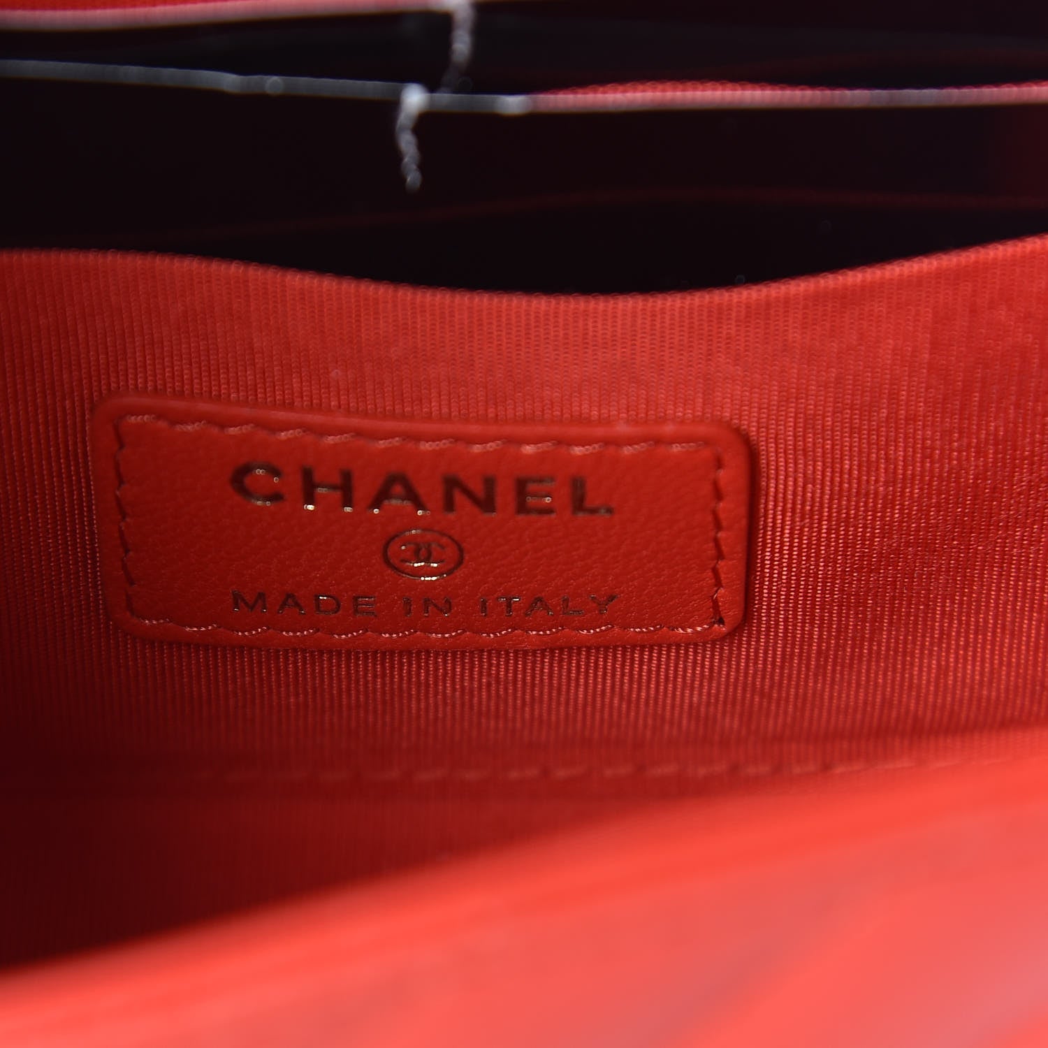Chanel Lambskin Chevron Quilted Mini Trendy CC Chain Wallet Red 8 of 10