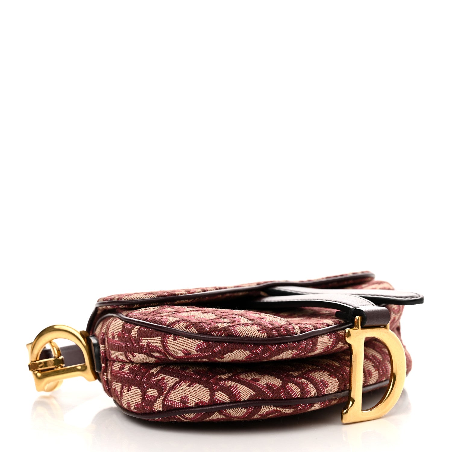 Christian Dior Oblique Mini Saddle Bag Burgundy 4 of 12