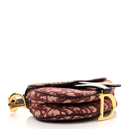 Christian Dior Oblique Mini Saddle Bag Burgundy 4 of 12