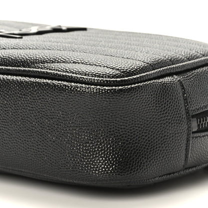 Saint Laurent Grain De Poudre Matelasse Monochrome Monogram Mini Lou Camera Bag Black 9 of 10
