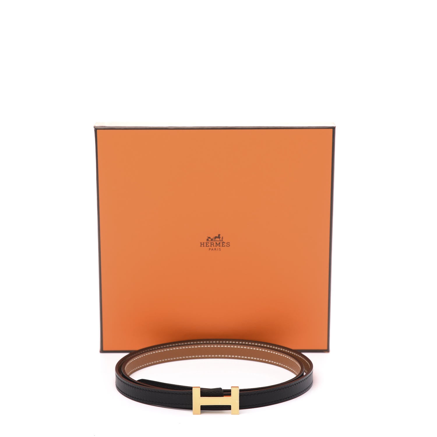Hermes Swift Epsom 13mm Focus Belt 85 Black Gold 7 of 7