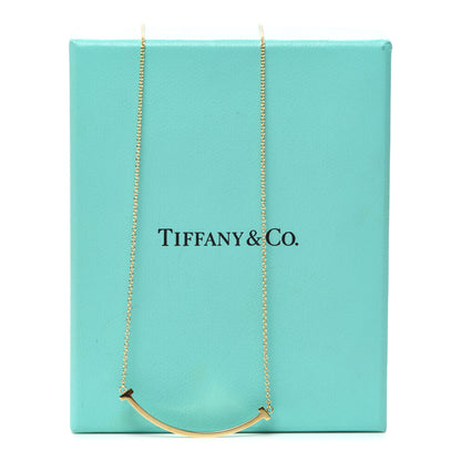 Tiffany 18K Yellow Gold Small T Smile Pendant Necklace 6 of 6