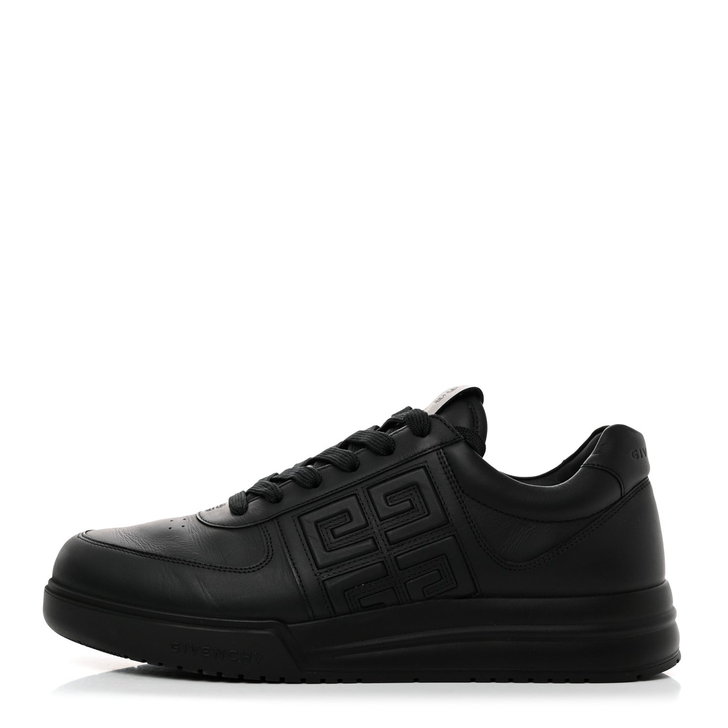 Calfskin G4 Logo Embossed Mens Sneakers 44 Black