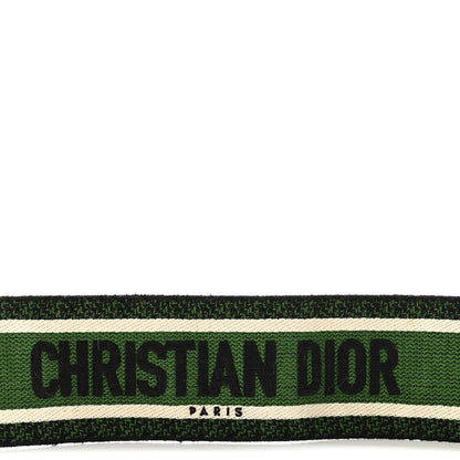 Christian Dior Canvas Embroidered Shoulder Strap Green 3 of 7
