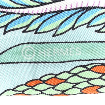 Hermes Silk Exposition Universelle Plumetis Twilly Black Vert Orange Fonce 4 of 7