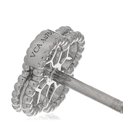 Van Cleef & Arpels 18K White Gold Diamond Sweet Alhambra Earrings 4 of 5