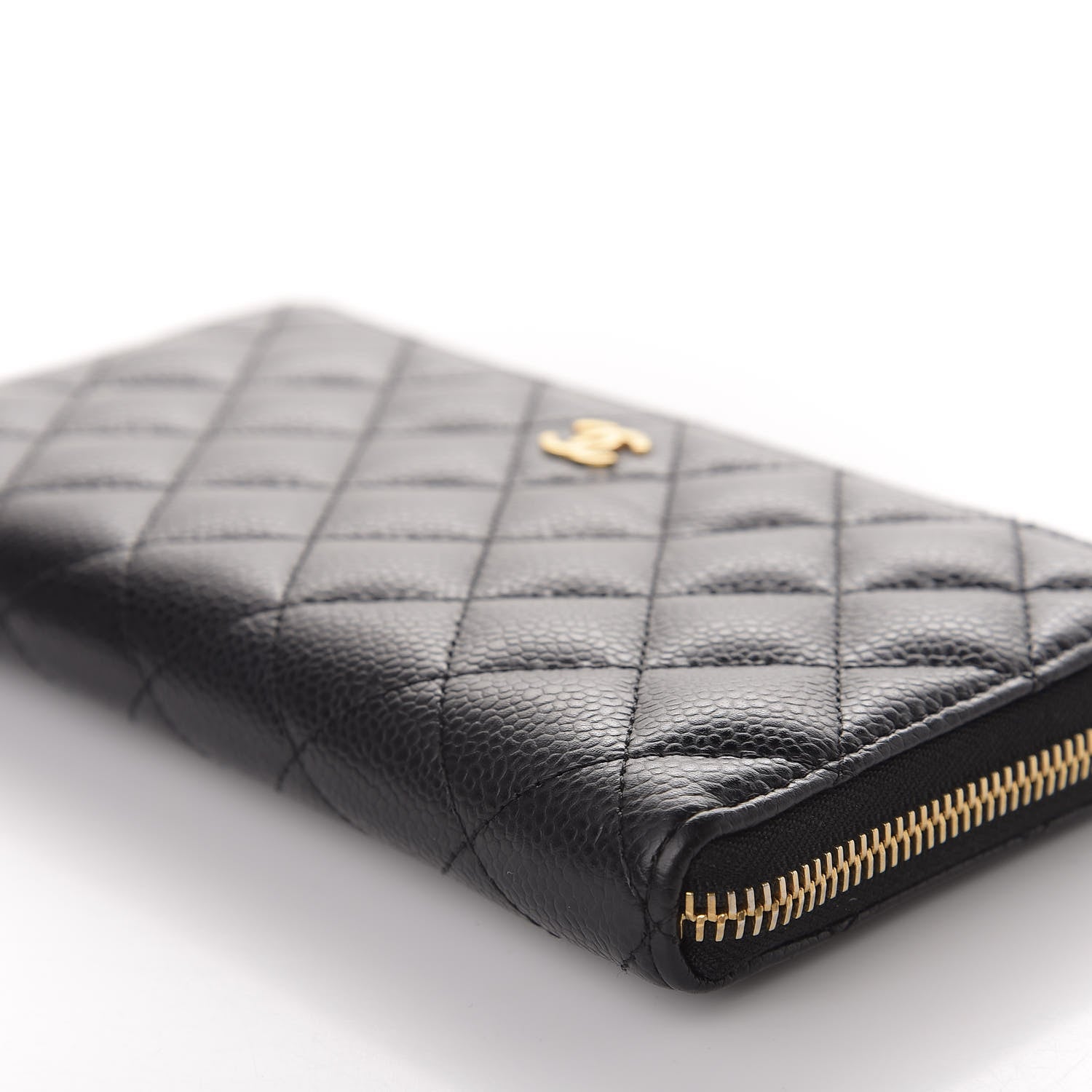Chanel Caviar Quilted Large Gusset Zip Around Wallet Black 8 of 12