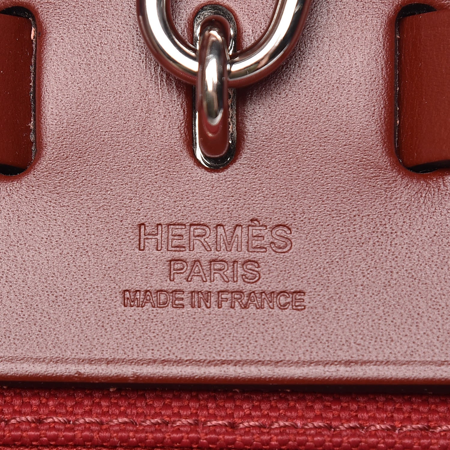 Hermes Vache Hunter Toile Herbag Zip 31 PM Rouge Grenat Rouge H 9 of 12