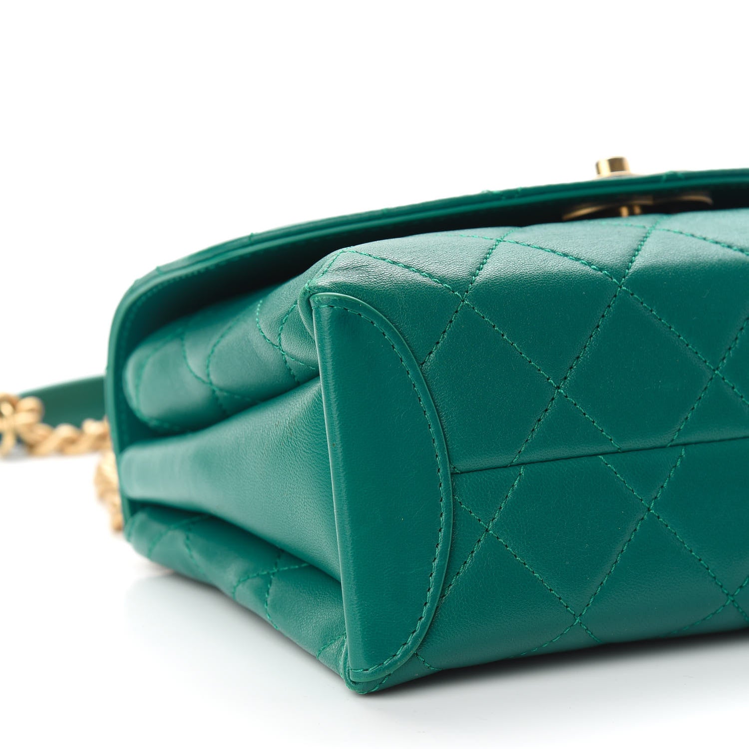 Chanel Lambskin Quilted Small Trendy Spirit Top Handle Bag Green 8 of 9