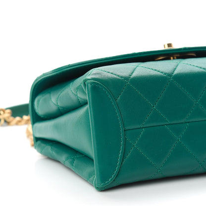 Chanel Lambskin Quilted Small Trendy Spirit Top Handle Bag Green 8 of 9