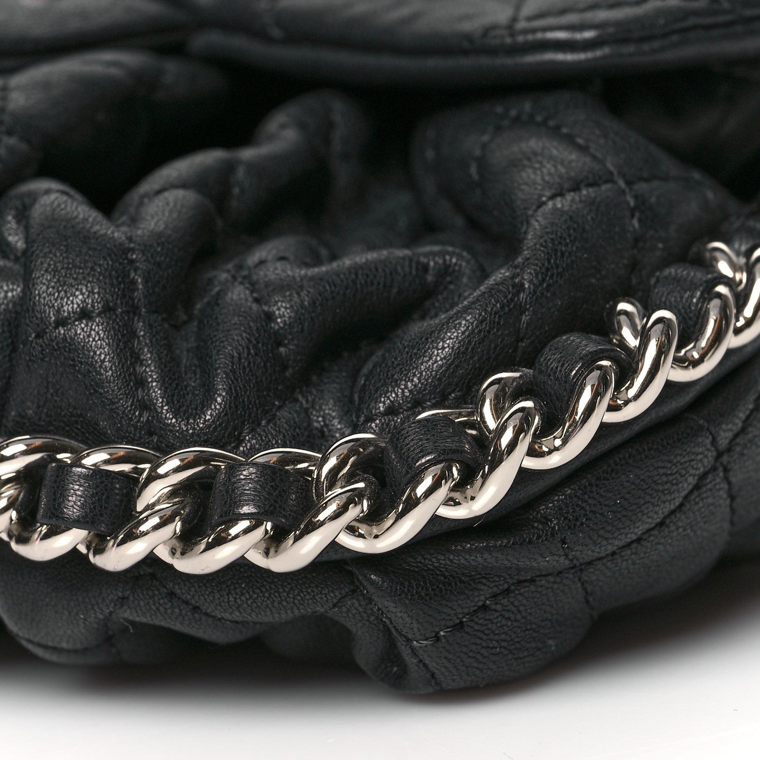 Chanel Washed Lambskin Quilted Mini Chain Around Flap Black 10 of 10