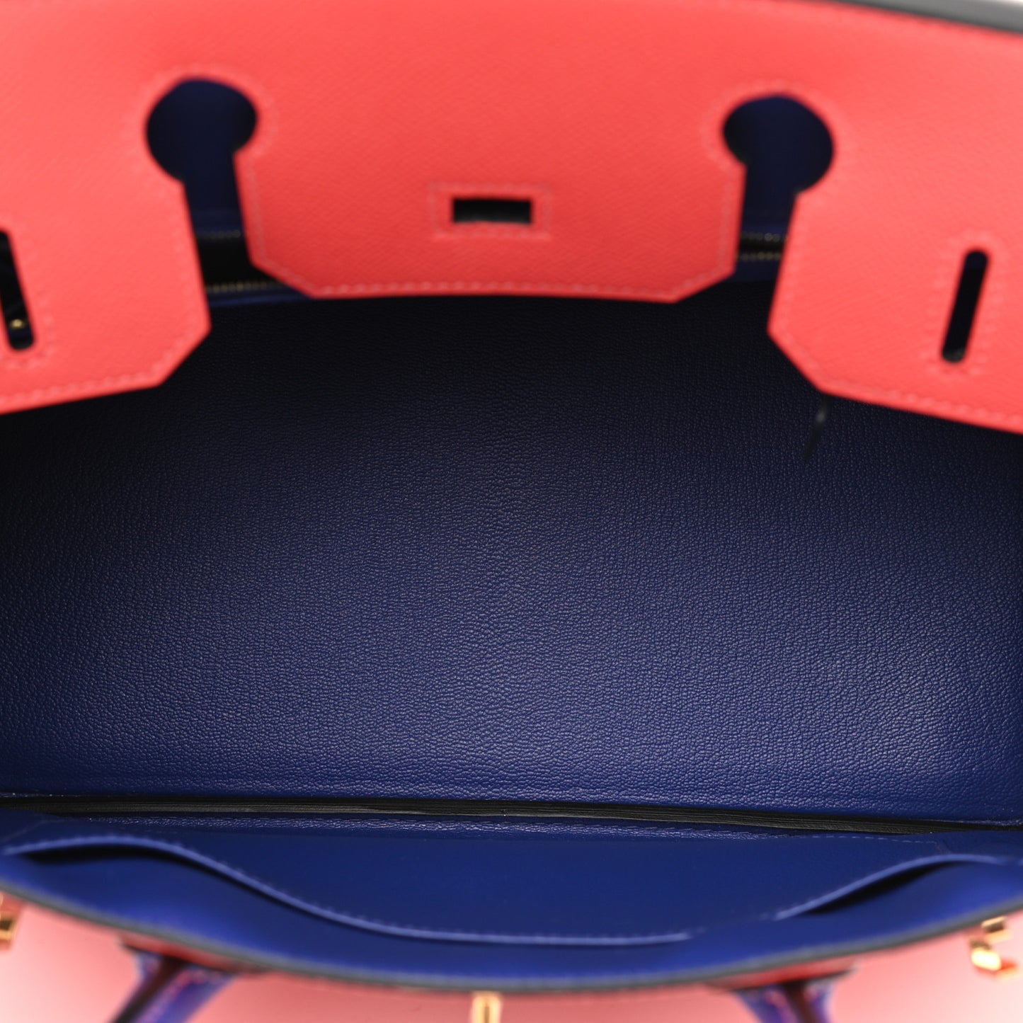 Epsom Bi-Color Horseshoe Birkin 30 Rose Jaipur Bleu Electrique